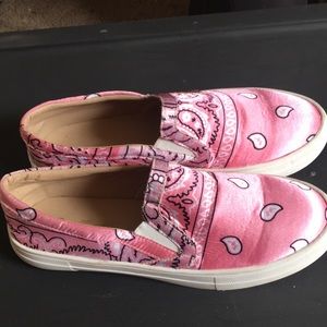 Pink Bandana Slip on Shoes